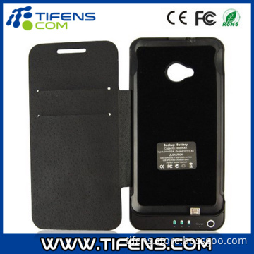 3800mAh External Backup Battery Pack Power Case Cover for HTC One M7